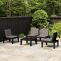 JUNG Vida 4-tlg. Garten-Lounge-Set mit Kissen Kunststoff Grau