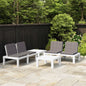 JUNG Vida 4-tlg. Garten-Lounge-Set mit Auflagen Kunststoff Weiß