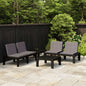 JUNG Vida 4-tlg. Garten-Lounge-Set mit Auflagen Kunststoff Grau