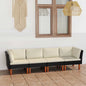 JUNG Vida 4-Sitzer-Gartensofa mit Kissen Schwarz Poly Rattan