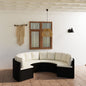 JUNG Vida 6-tlg. Garten-Sofagarnitur mit Auflagen Poly Rattan Schwarz