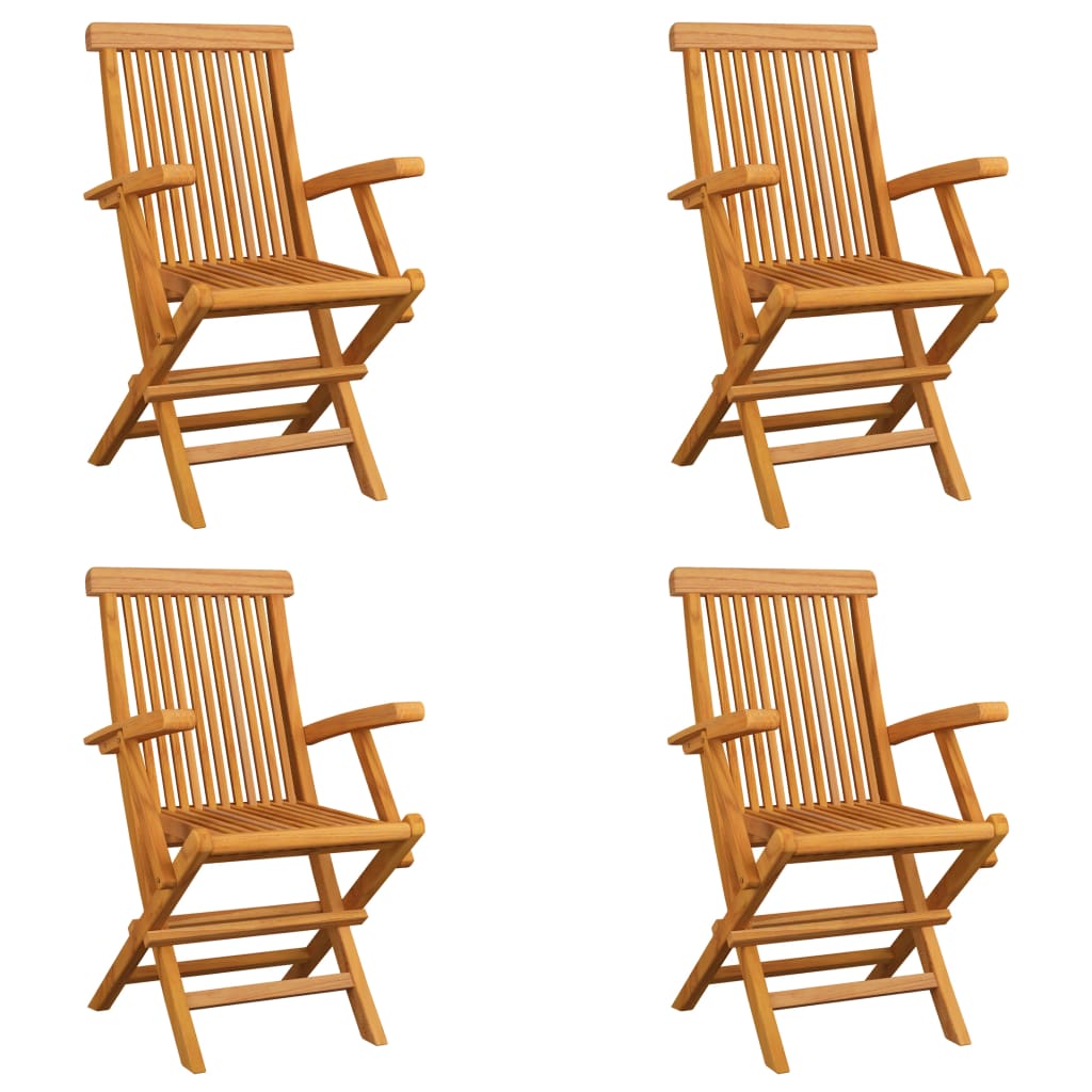 JUNG Vida Klappbare Gartenstühle 4 Stk. Massivholz Teak