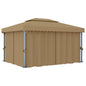 JUNG Vida Pavillon mit Vorhang 4x3 m Taupe Aluminium