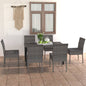 JUNG Vida 7-tlg. Garten-Essgruppe Poly Rattan Grau