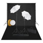 JUNG Vida Fotostudio-Set mit Leuchten, Schirmen, Hintergrund, Reflektor