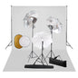 JUNG Vida Fotostudio-Set mit Lampen, Schirmen, Hintergrund & Reflektor