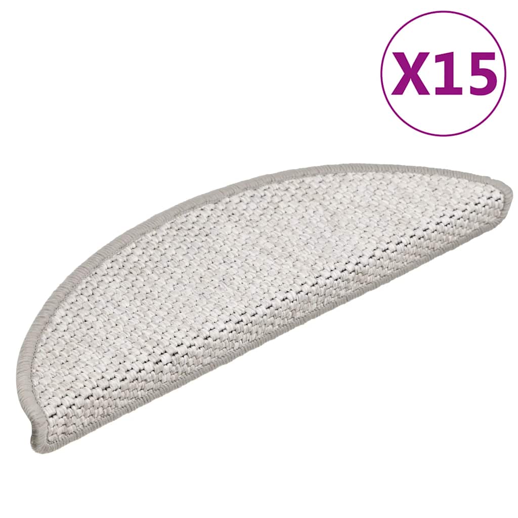JUNG Vida Treppenmatten Selbstklebend Sisal-Look 15 Stk. 56x17x3 Platina