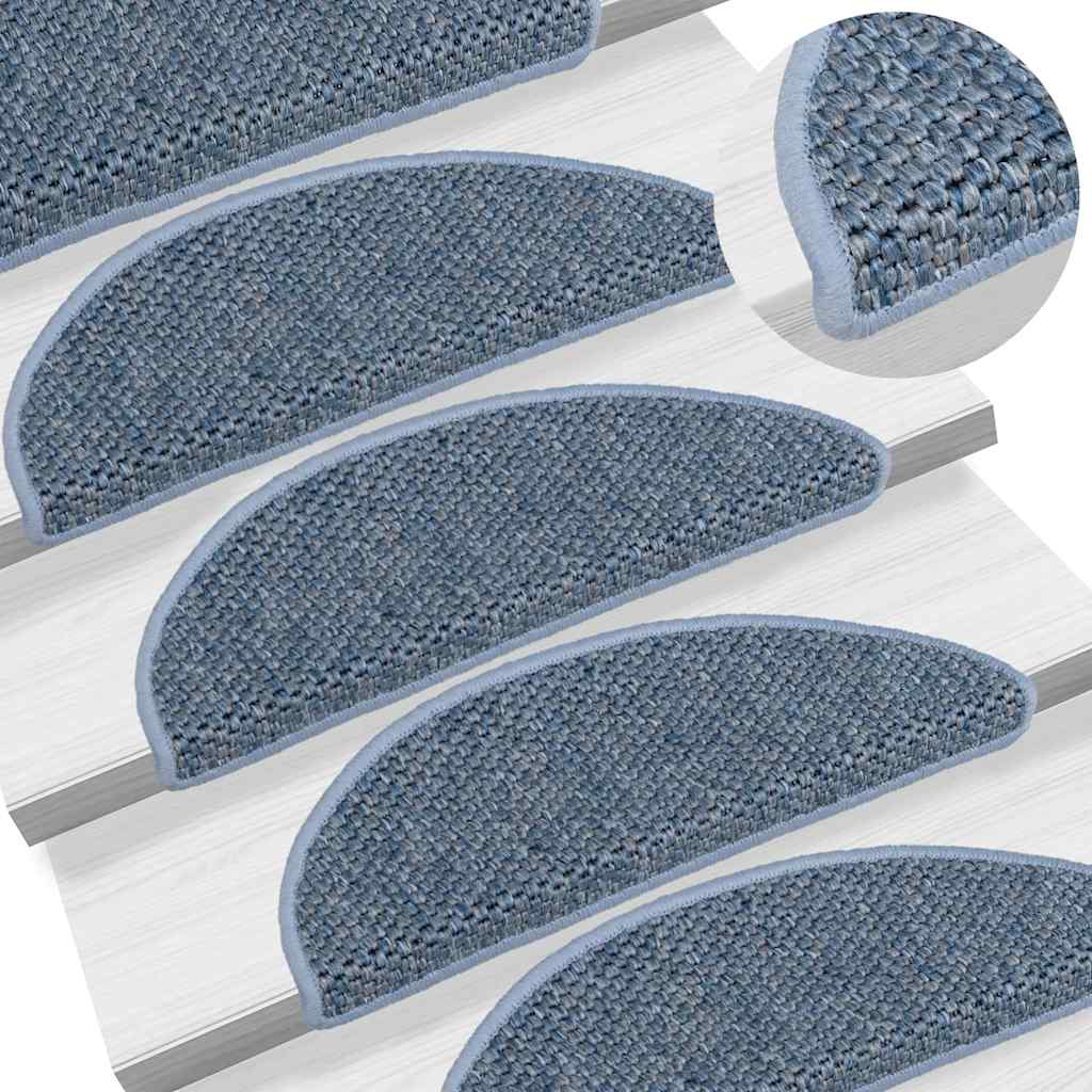 JUNG Vida Treppenmatten Selbstklebend Sisal-Optik 15 Stk. 56x17x3cm Blau