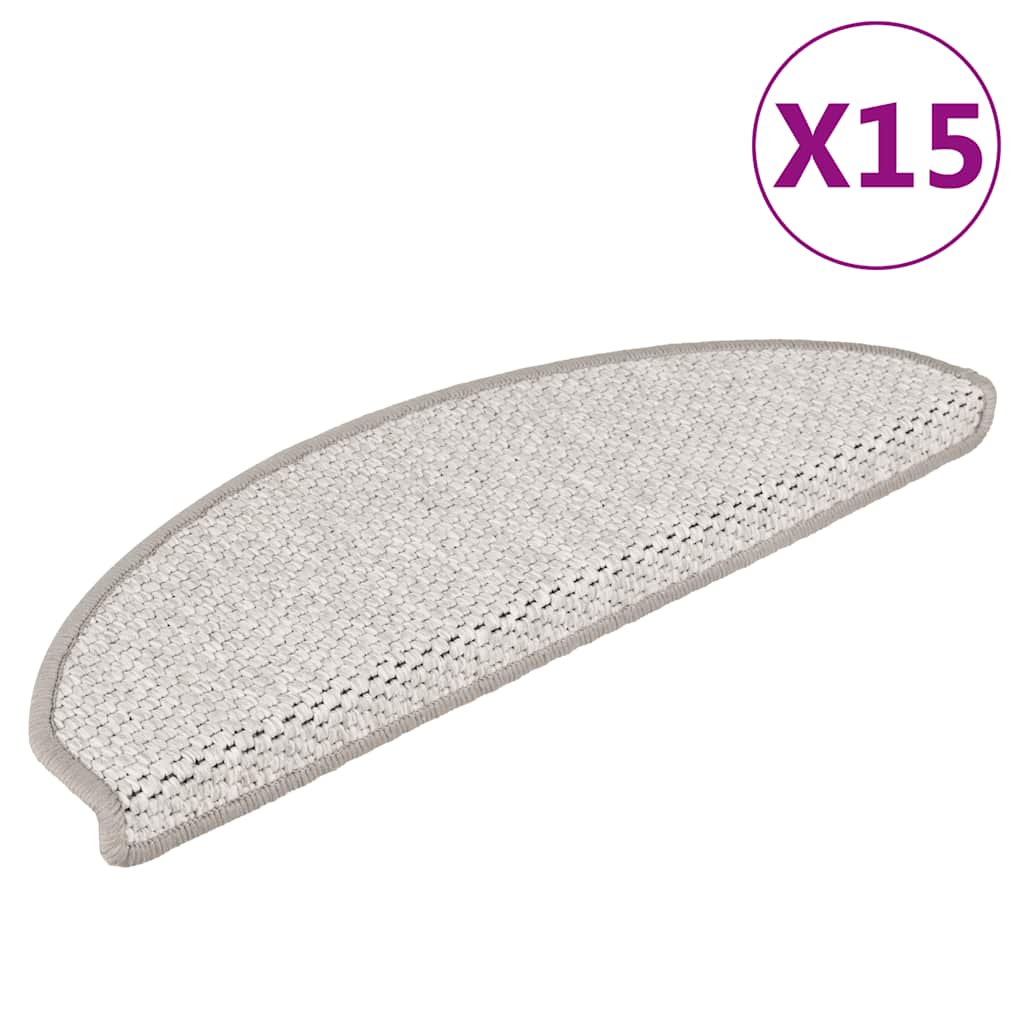 JUNG Vida Treppenmatten Selbstklebend Sisal-Look 15 Stk. 65x21x4 Platina
