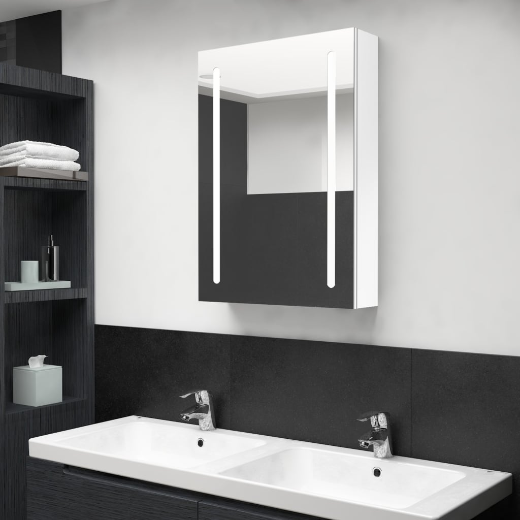 JUNG Vida LED-Spiegelschrank fürs Bad Glänzend Weiß 50x13x70 cm