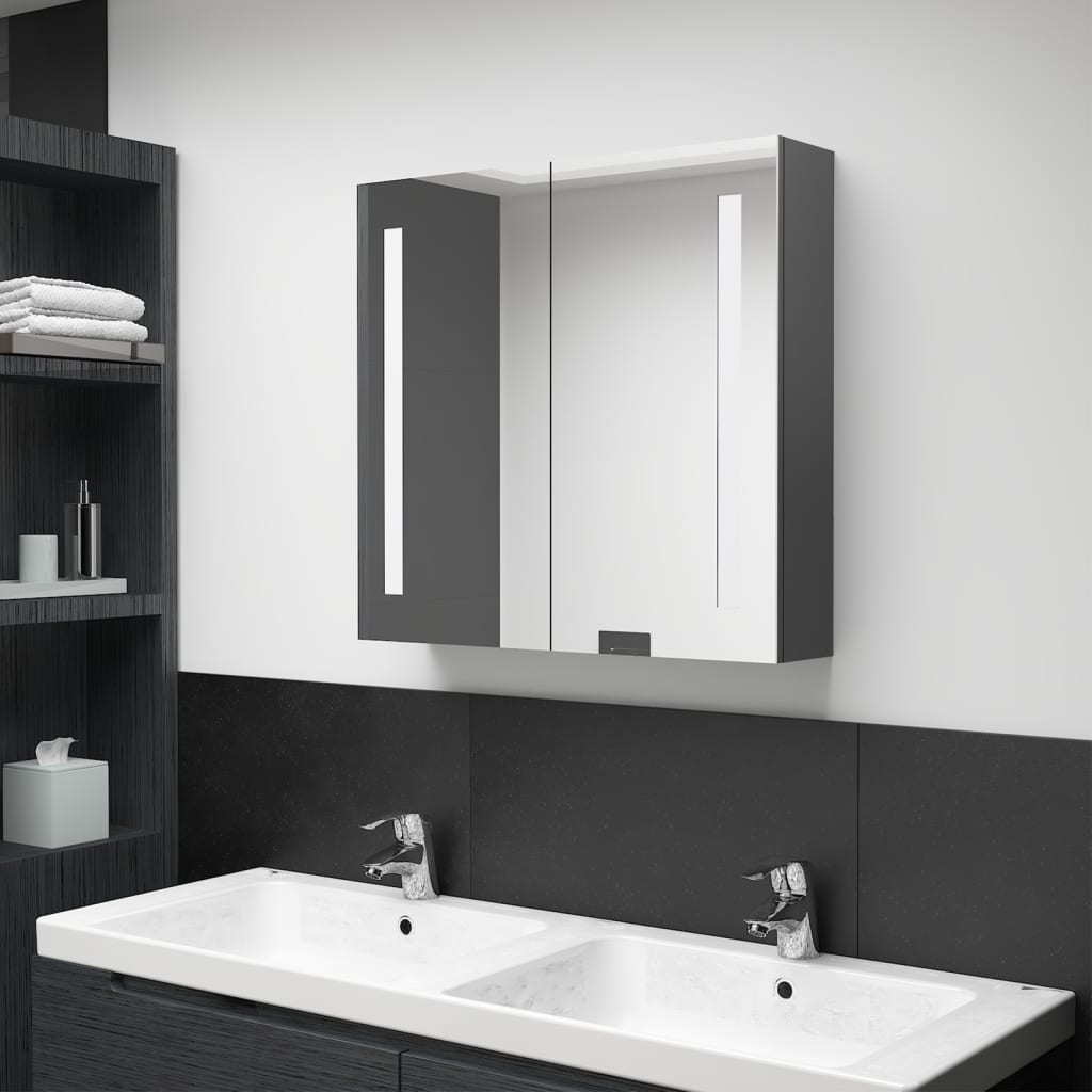 JUNG Vida LED-Spiegelschrank fürs Bad Grau 62x14x60 cm