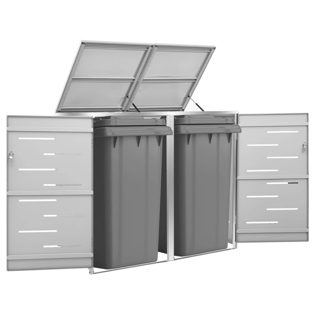 JUNG Vida Mülltonnenbox für 2 Tonnen 138x77,5x115,5 cm Edelstahl