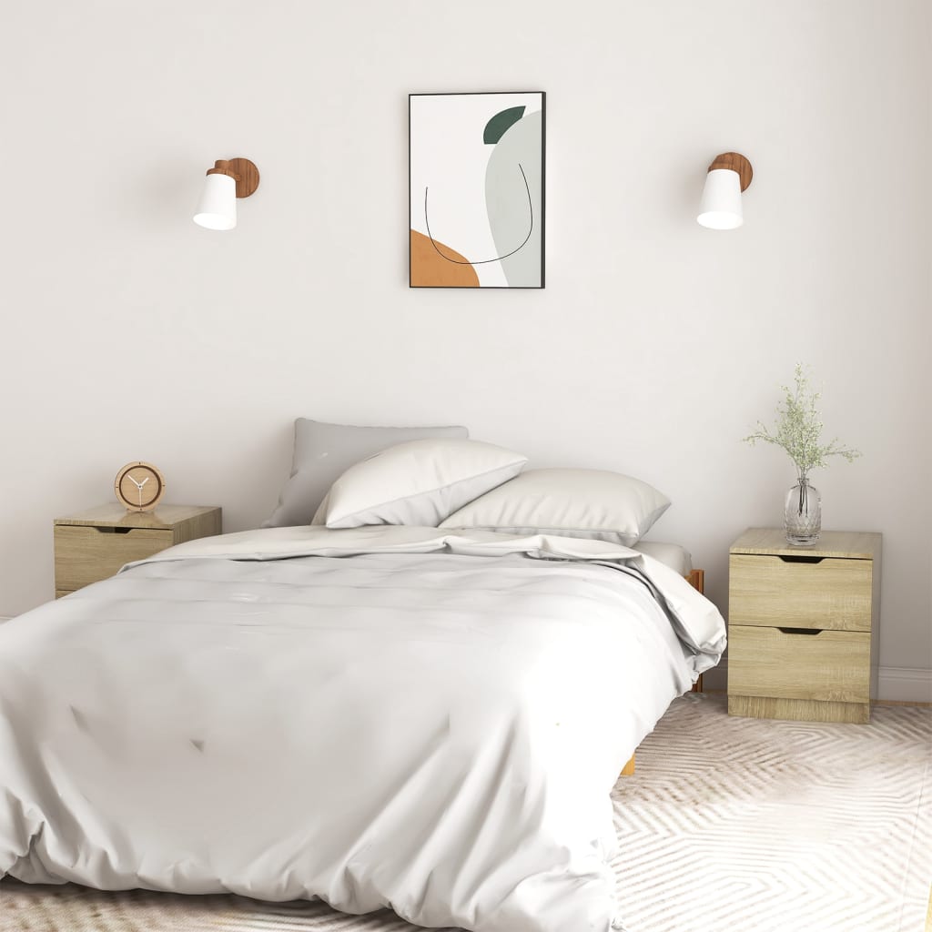 JUNG Vida Nachttische 2 Stk. Sonoma-Eiche 40x40x50 cm Spanplatte
