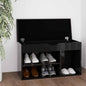 JUNG Vida Schuhbank mit Kissen Hochglanz-Schwarz 80x30x47cm Holzwerkstoff