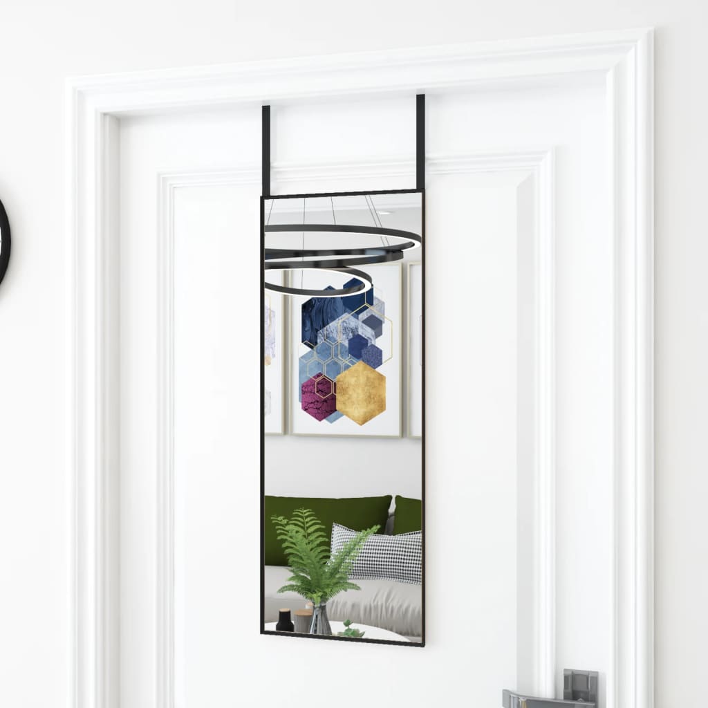 JUNG Vida Türspiegel Schwarz 30x80 cm Glas und Aluminium