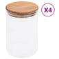 JUNG Vida Vorratsgläser mit Bambusdeckel 4 Stk. 800 ml