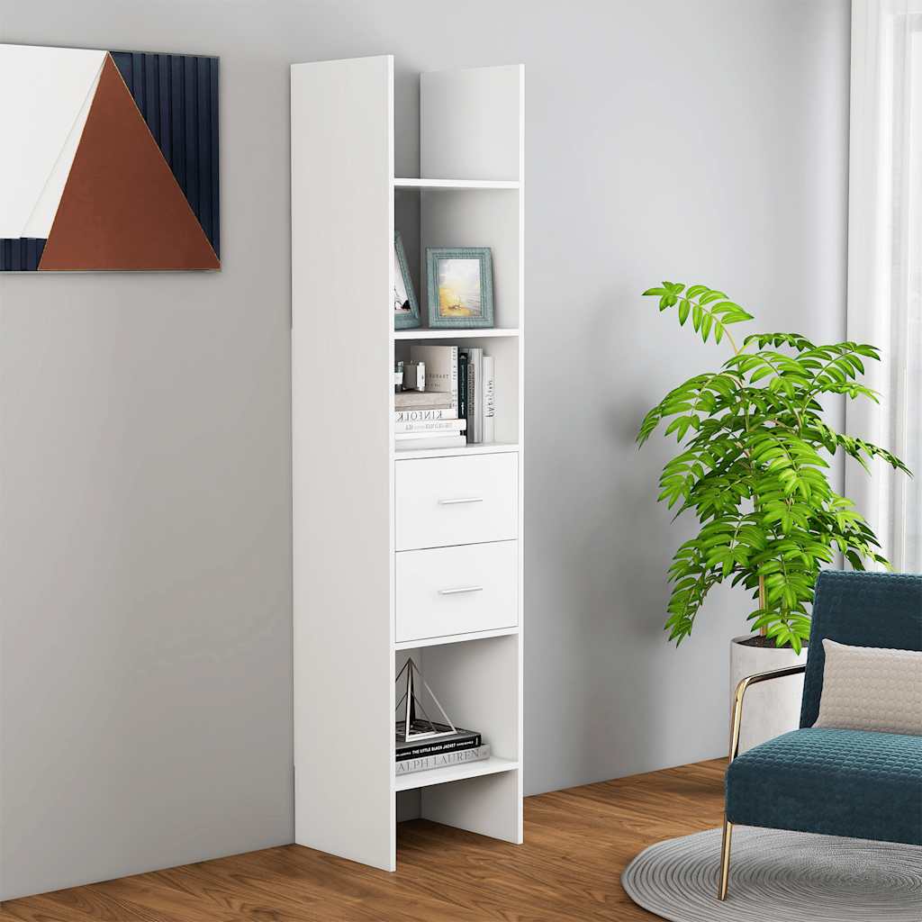 JUNG Vida Bücherregal Weiß 40x35x180 cm Holzwerkstoff