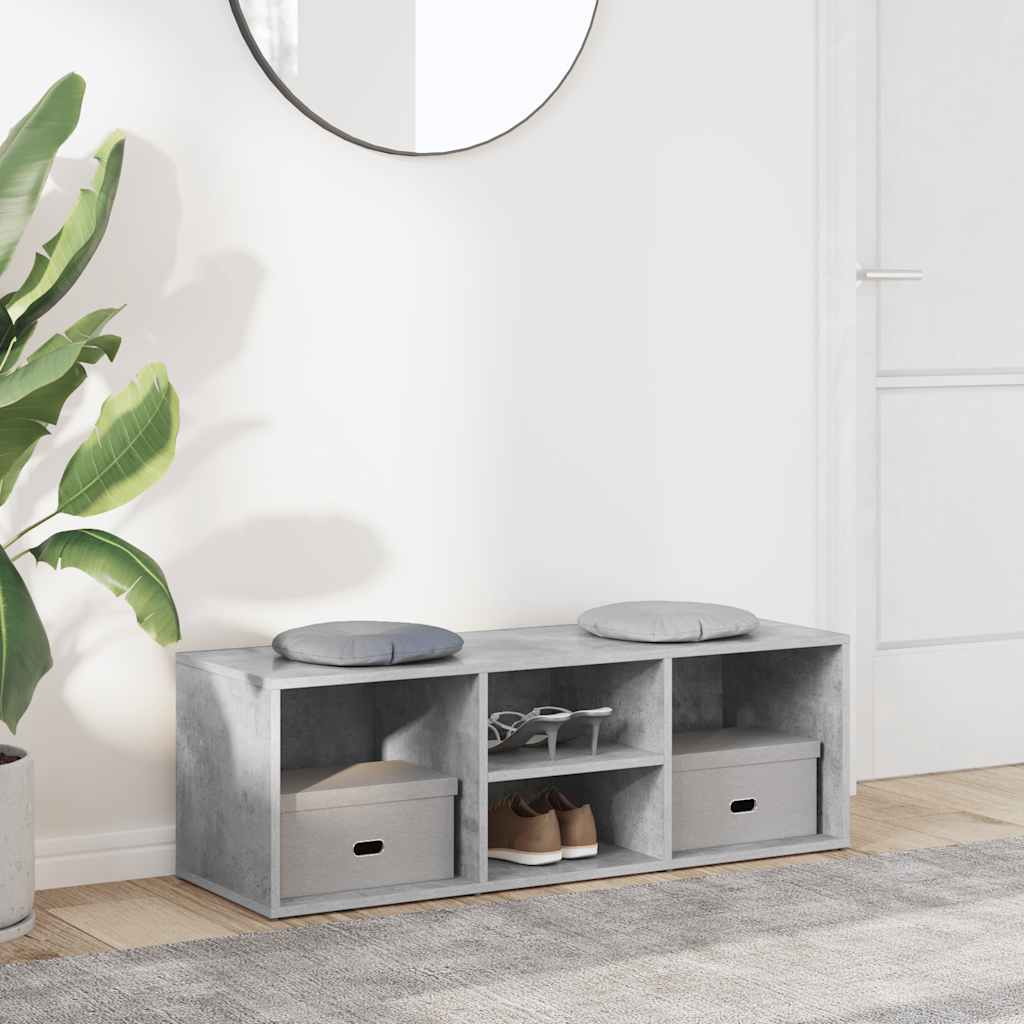 JUNG Vida Schuhbank Betongrau 105x35x35 cm Holzwerkstoff