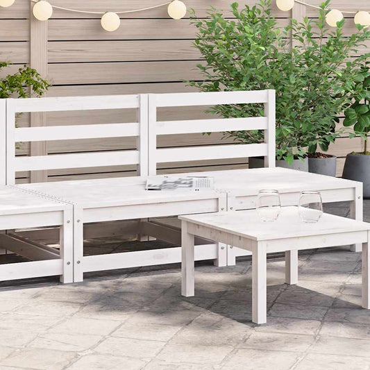 JUNG Vida Garten-Mittelsofas 2 Stk. Weiß Kiefer Massivholz