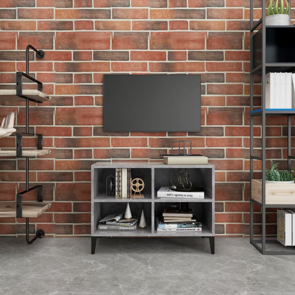JUNG Vida TV-Schrank mit Metallbeinen Betongrau 69,5x30x50 cm