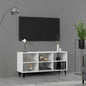 JUNG Vida TV-Schrank mit Metallbeinen Weiß 103,5x30x50 cm
