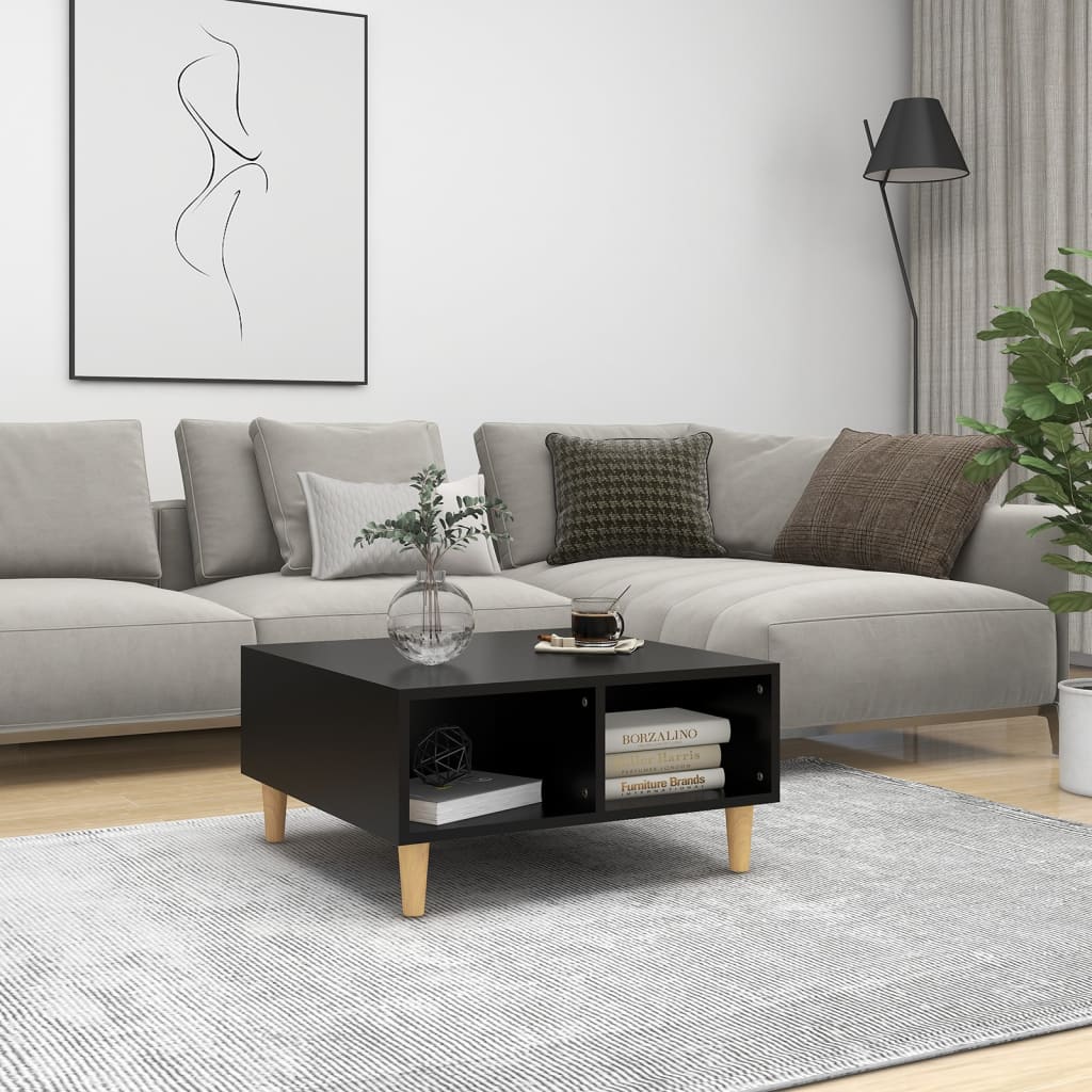 JUNG Vida Couchtisch Schwarz 60x60x30 cm Holzwerkstoff