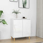 JUNG Vida Sideboard mit Massivholz-Beinen Hochglanz-Weiß 60x35x70 cm