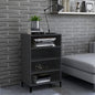 JUNG Vida Sideboard Hochglanz-Grau 57x35x90 cm Holzwerkstoff