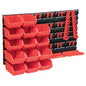 JUNG Vida 39-tlg. Behälter-Set für Kleinteile mit Wandplatten Rot Schwarz