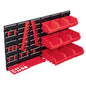 JUNG Vida 34-tlg. Behälter-Set für Kleinteile mit Wandplatten Rot Schwarz