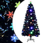 JUNG Vida Weihnachtsbaum mit LED-Schneeflocken Schwarz 150 cm Fiberoptik