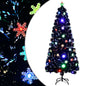 JUNG Vida Weihnachtsbaum mit LED-Schneeflocken Schwarz 180 cm Fiberoptik