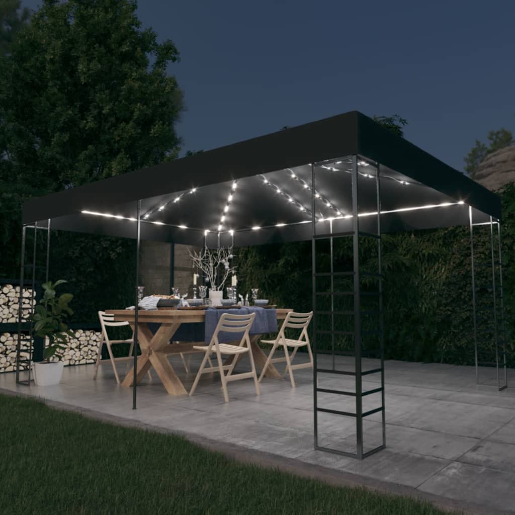 JUNG Vida Pavillon mit LED-Lichterkette 3x4 m Anthrazit
