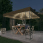 JUNG Vida Gartenzelt mit LED-Lichterkette 3x3 m Taupe