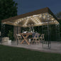 JUNG Vida Pavillon mit Doppeldach & LED-Lichterkette 3x4 m Taupe