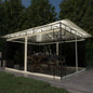 JUNG Vida Pavillon mit Moskitonetz & LED-Lichterkette 4x3x2,73m Cremeweiß