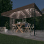 JUNG Vida Pavillon mit LED-Lichterkette 4x3 m Taupe