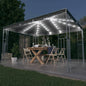 JUNG Vida Pavillon mit LED-Lichterkette 400x300 cm Anthrazit