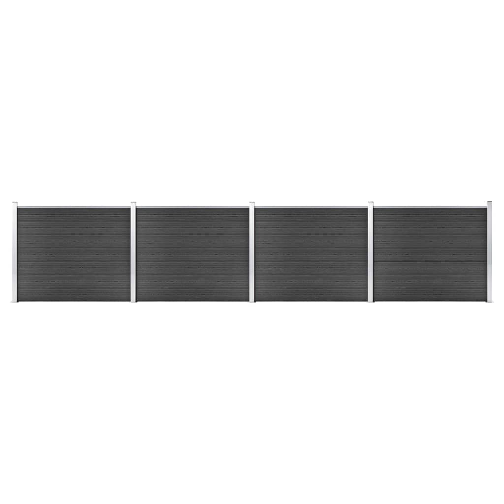JUNG Vida Zaunelement Set WPC 699x146 cm Grau
