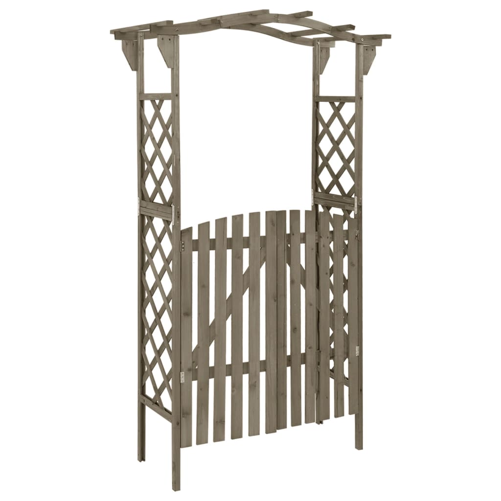 JUNG Vida Pergola mit Tor 116x40x204 cm Grau Massivholz Tanne