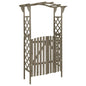 JUNG Vida Pergola mit Tor 116x40x204 cm Grau Massivholz Tanne