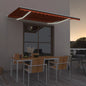 JUNG Vida Markise Manuell Einziehbar mit LED 400x300 cm Orange und Braun