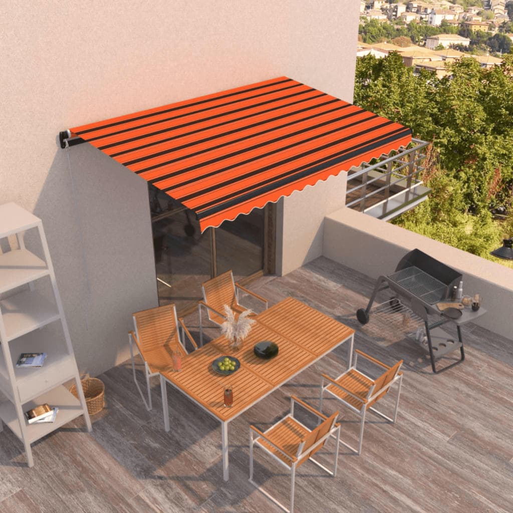 JUNG Vida Markise Manuell Einziehbar 450x350 cm Orange und Braun