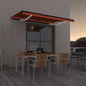 JUNG Vida Markise Manuell Einziehbar mit LED 450x350 cm Orange und Braun