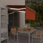 JUNG Vida Markise Manuell Einziehbar mit Rollo & LED 3x2,5 m Orange Braun
