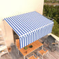 JUNG Vida Markise Manuell Einziehbar mit Rollo 4,5x3 m Blau & Weiß