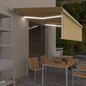 JUNG Vida Markise Manuell Einziehbar mit Rollo & LED 5x3 m Gelb & Weiß
