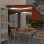 JUNG Vida Markise Manuell Einziehbar mit Rollo & LED 4x3 m Orange Braun