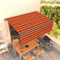 JUNG Vida Markise Automatisch Einziehbar mit Volant 4x3m Orange und Braun