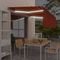 JUNG Vida Markise Automatisch mit Rollo LED Windsensor 4x3 m Orange Braun